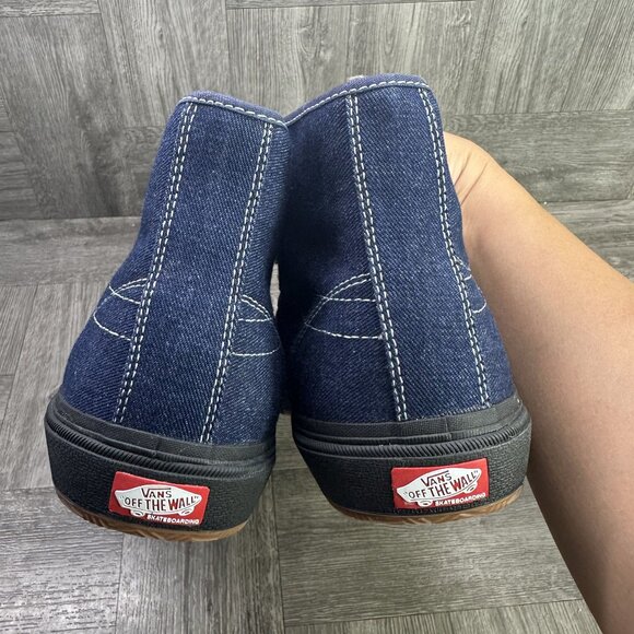 Vans Skate Gilbert Crockett High Men's size 12 Navy Blue White Denim Shoes - Picture 4 of 8